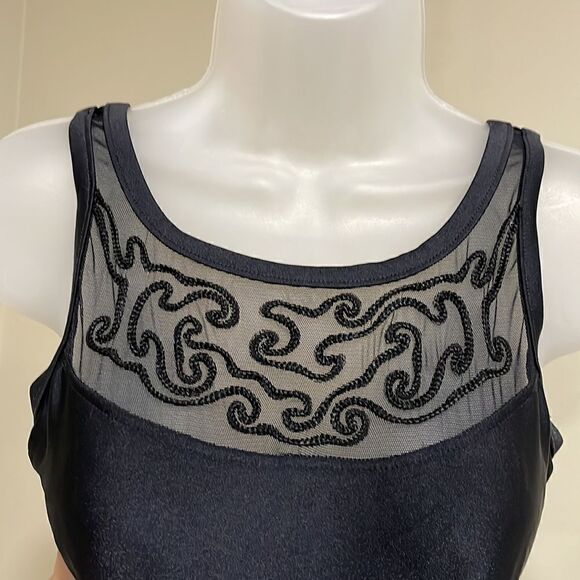 Jantzen black one piece swim suit.  Size 12 L large - Picture 2 of 9